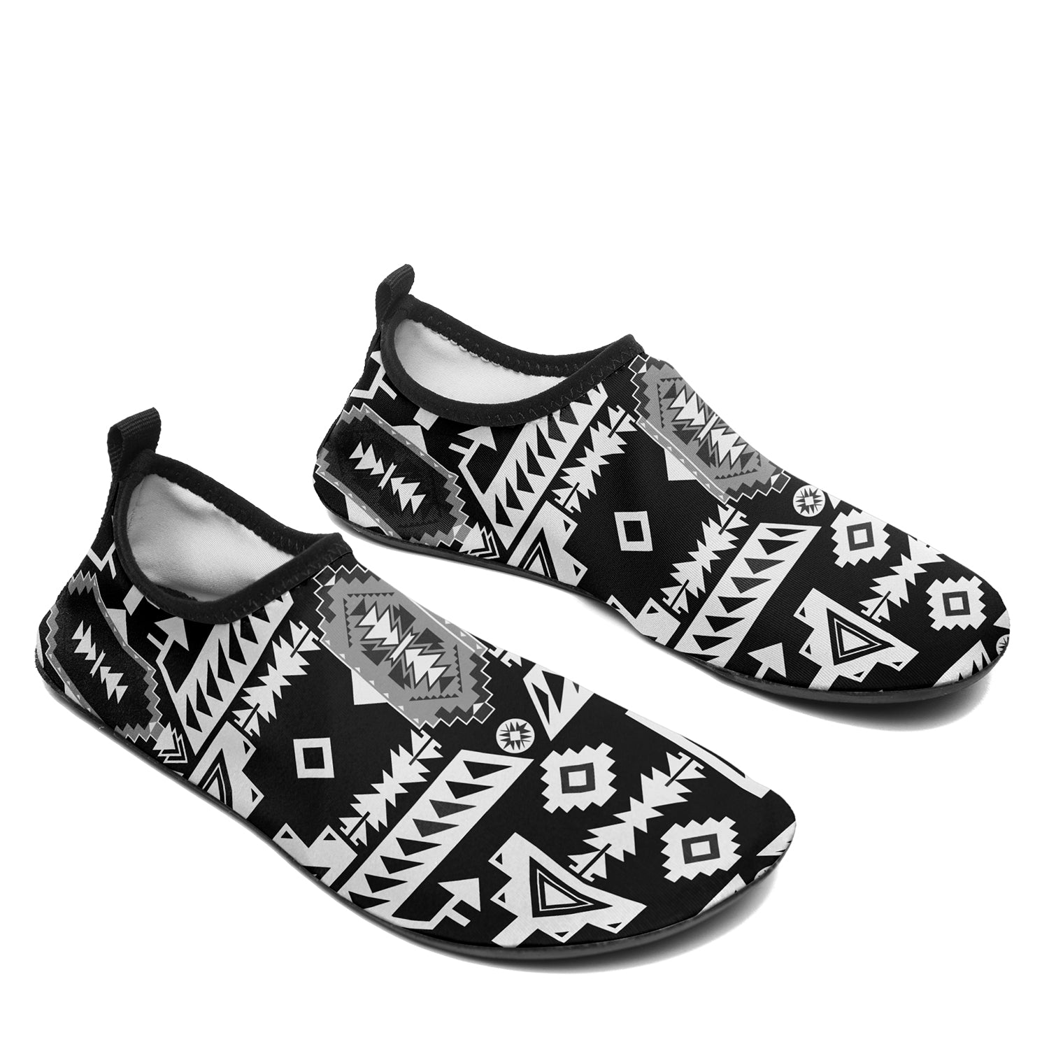Kids Chiefs Mountain Black and White Sockamoccs Slip On Shoes