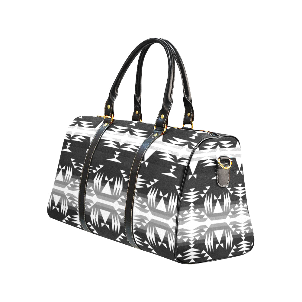 Between the Mountains Black and White New Waterproof Travel Bag/Large (Model 1639)