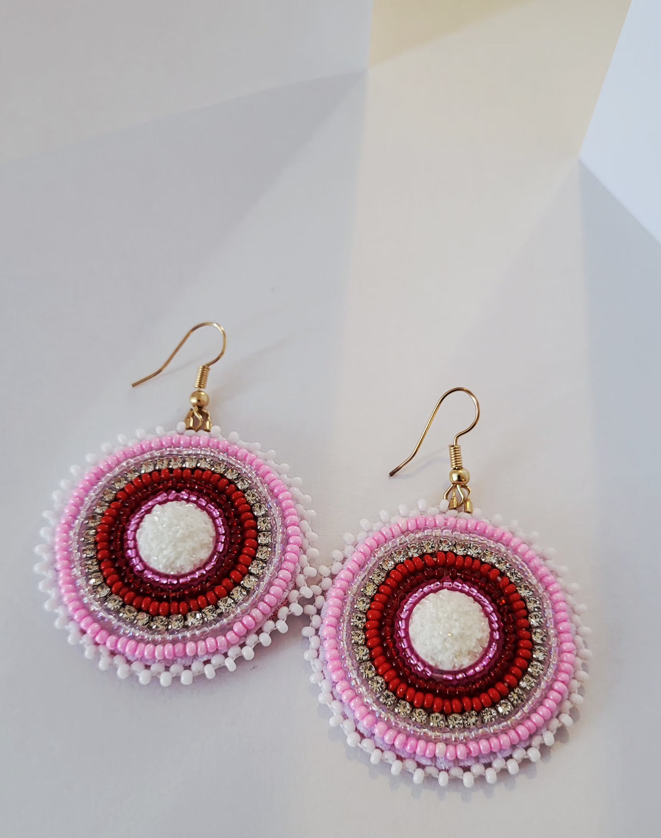 Danielle Redgun Pink and Red Round Earrings