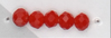 6mm Rondelle Glass Bead - Blood