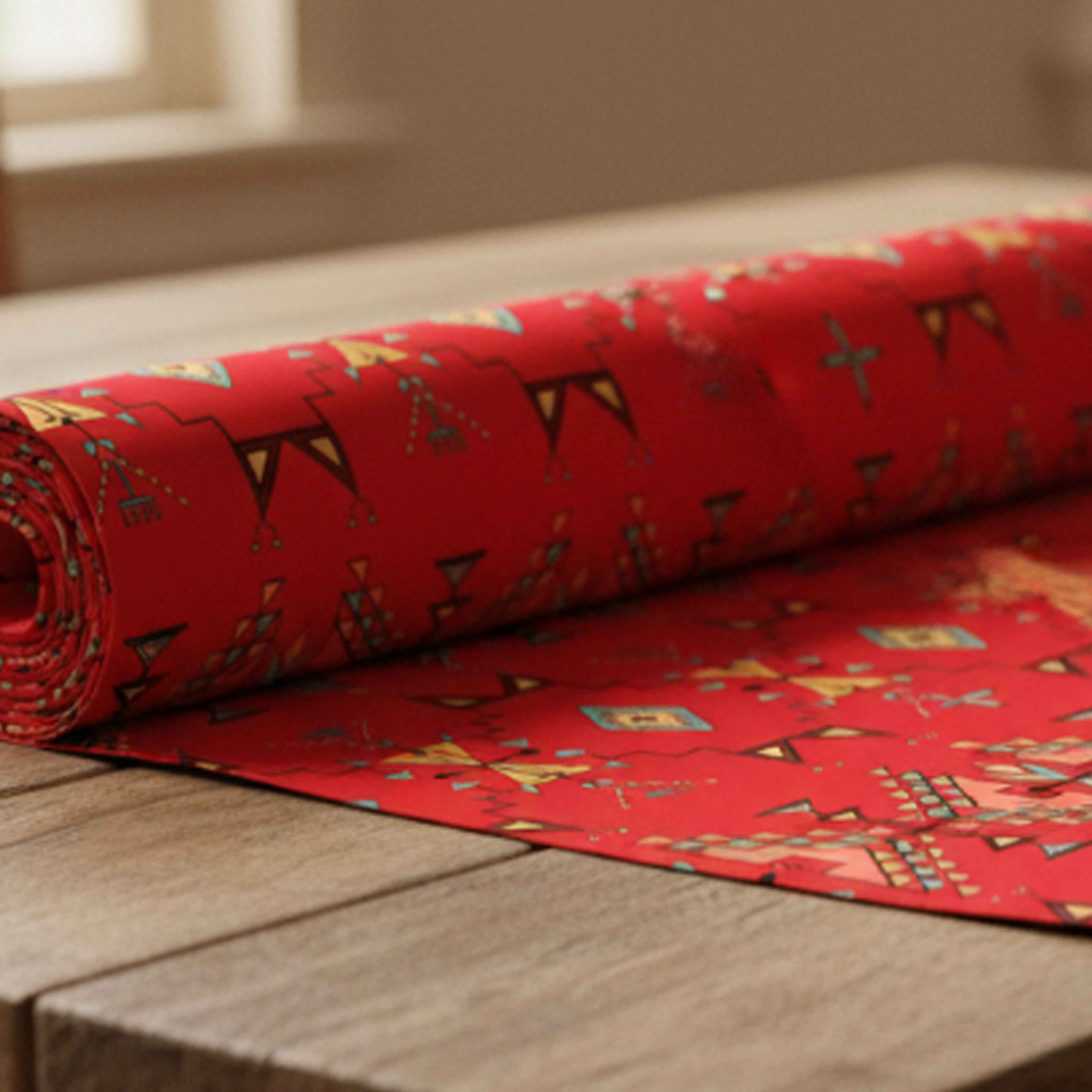 Thunder Flight Red Cotton Poplin