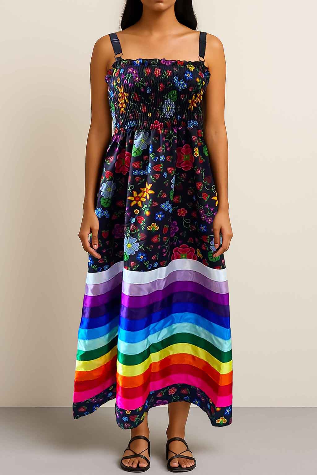 Strawberry Fields Forever Peasant Maxi Dress