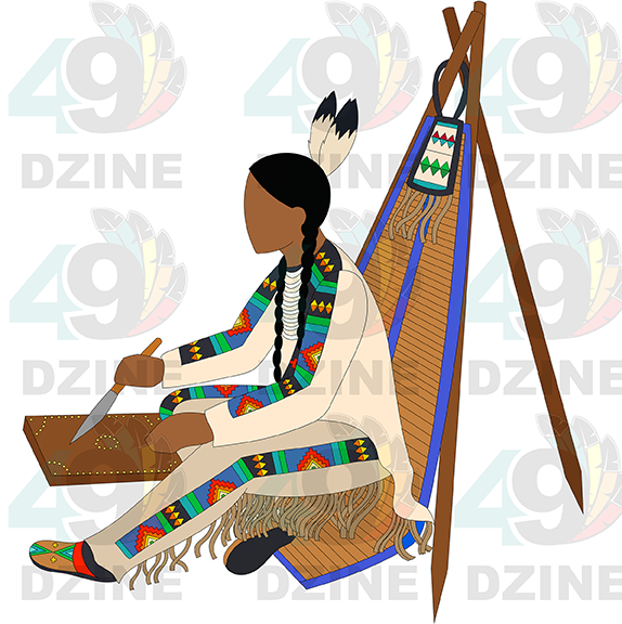 Blackfoot Man with Tobacco Board Transfer (Various Sizes)