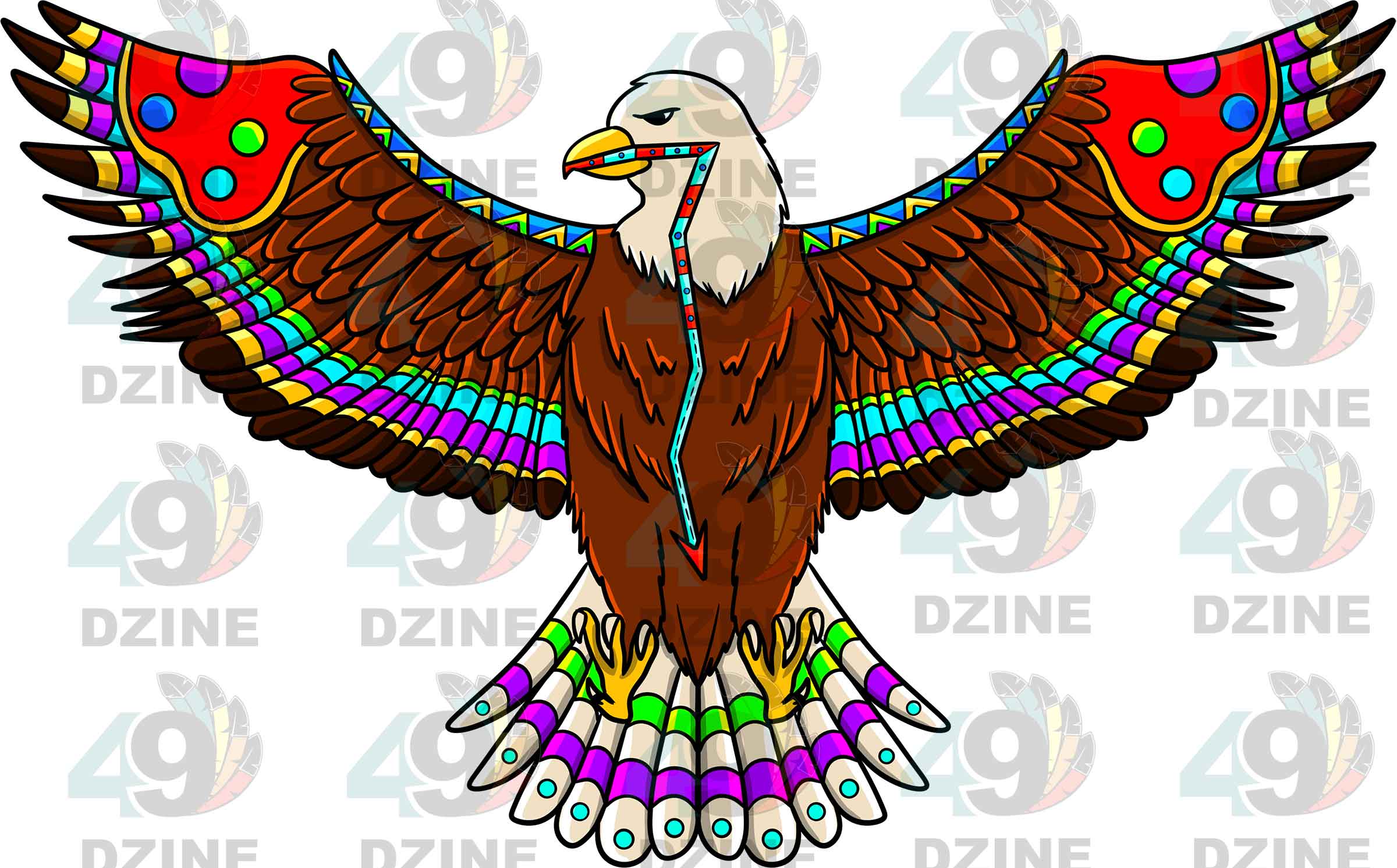 Eagle 4 Colored Sticker