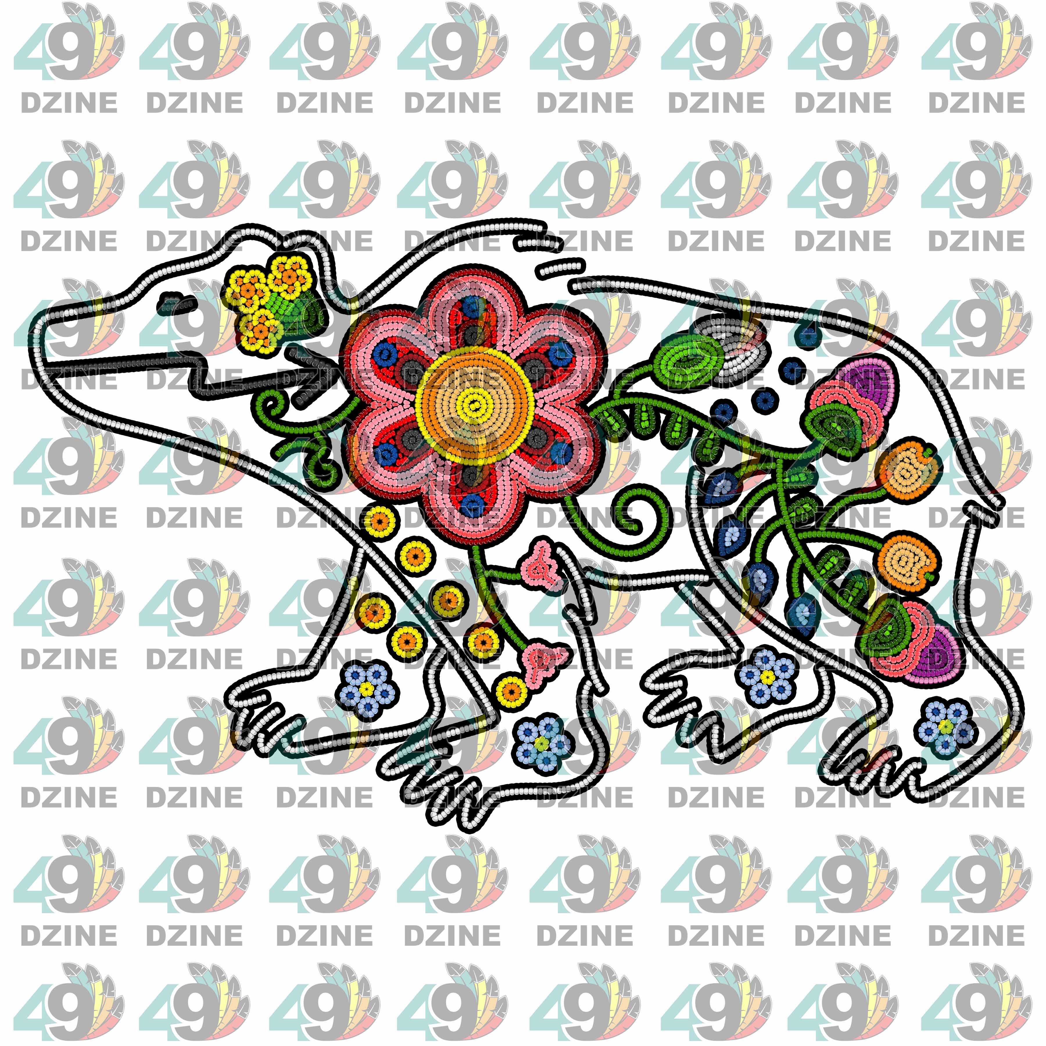 Floral Ledger Bear White Sticker