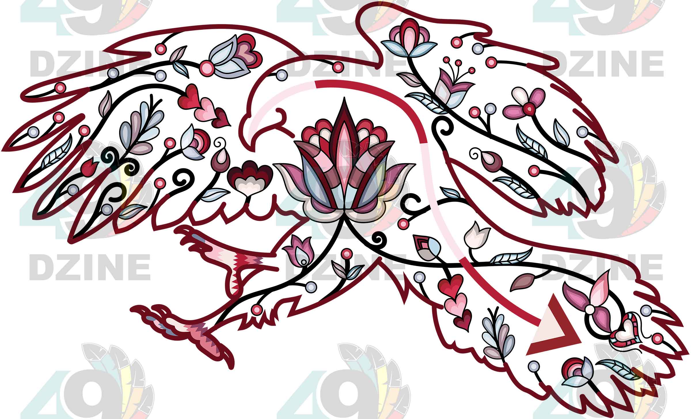 Hawker Floral Animals 01 Various Sizes