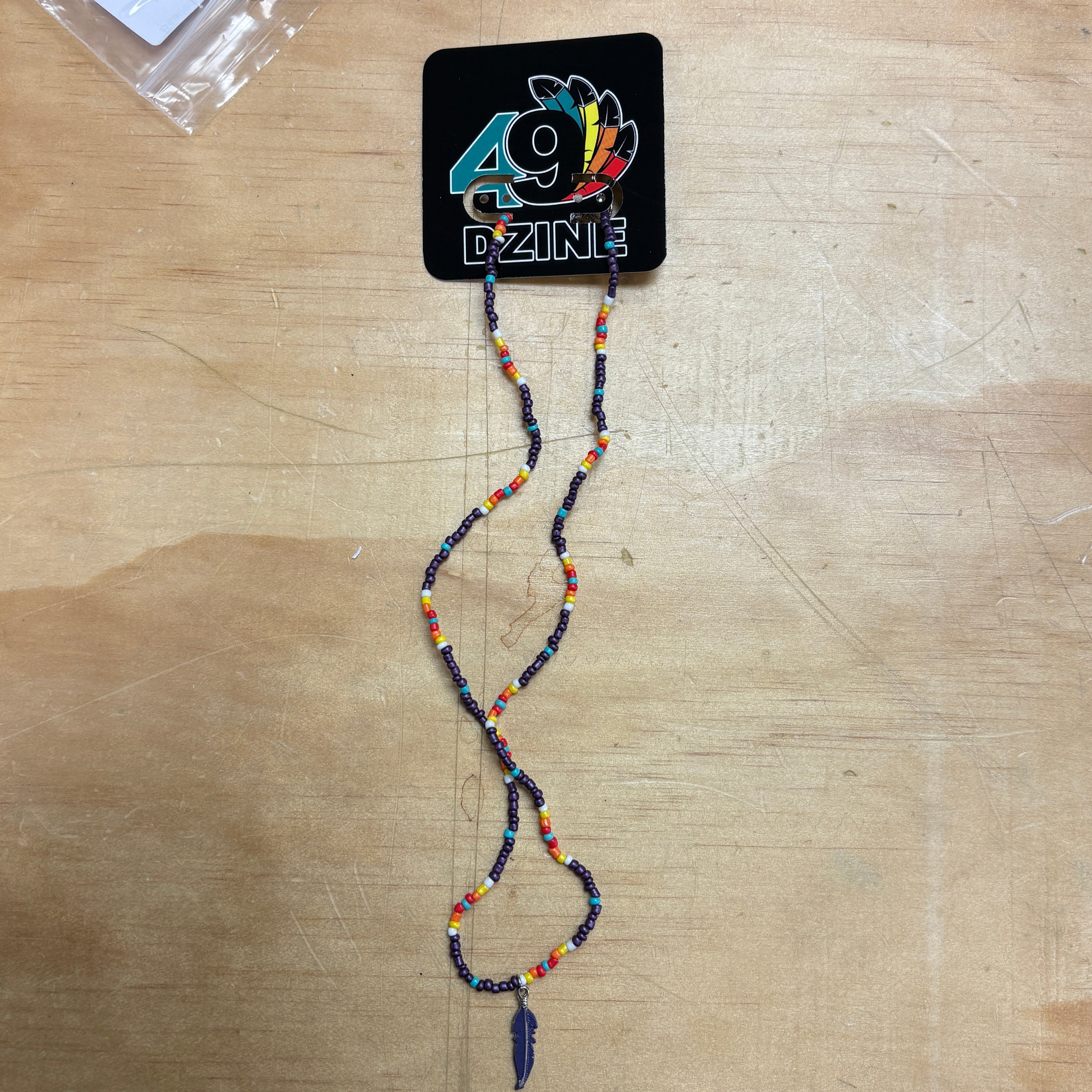 Beaded Feather Necklace