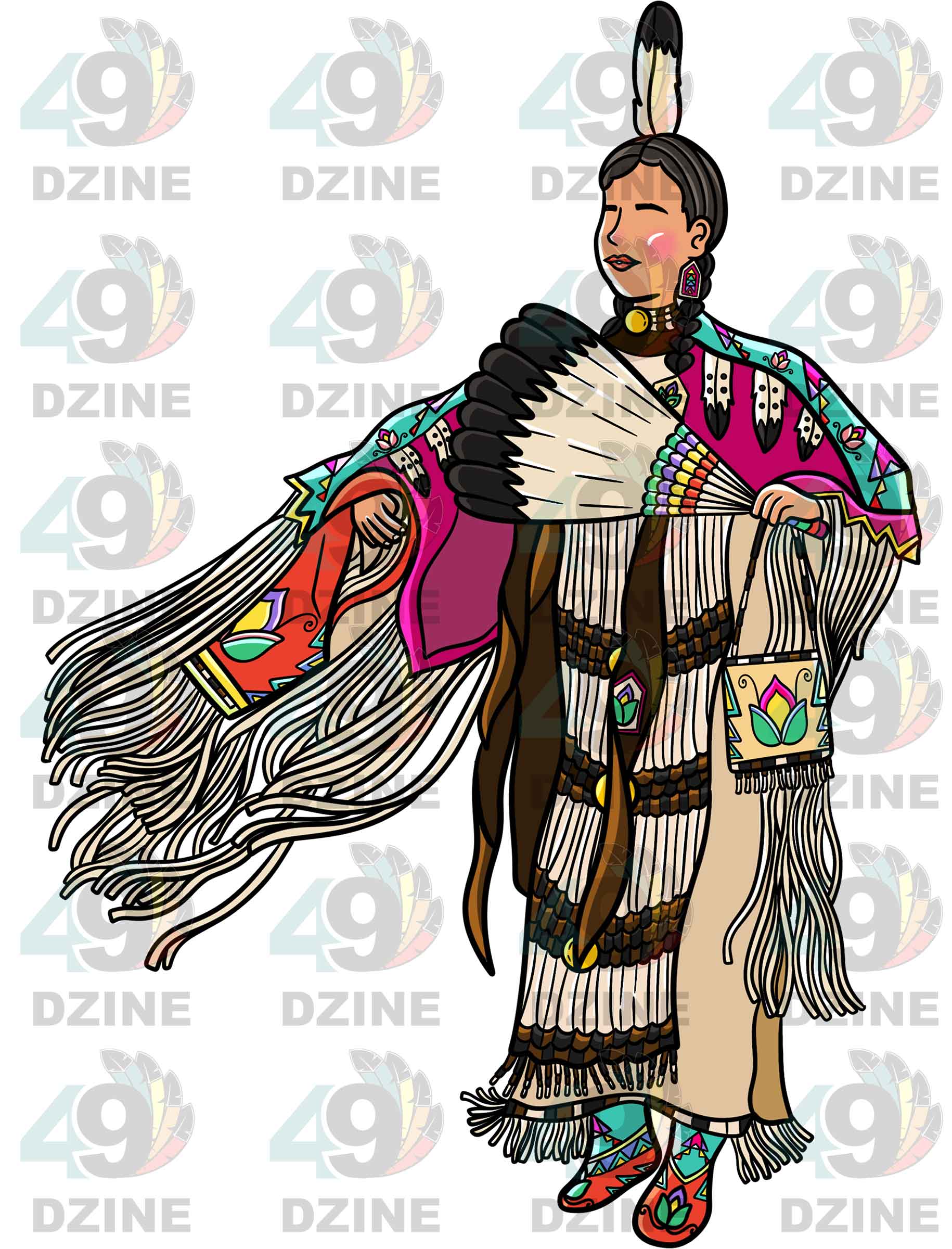 Traditional Buckskin Dancer 5 Sticker