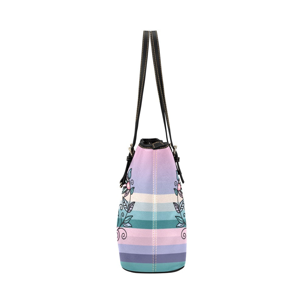 Silver Frost Flower Tote Handbag