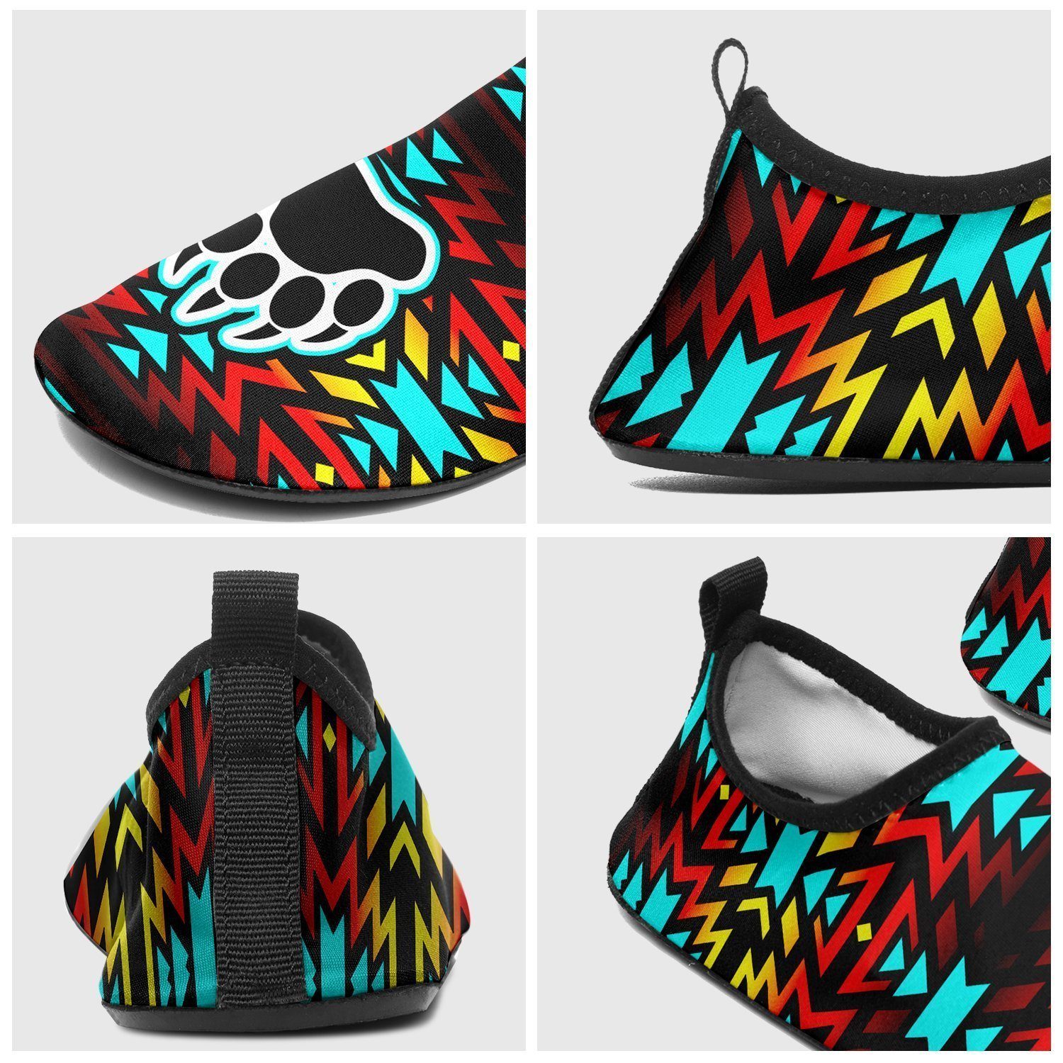 Fire Colors and Turquoise Bearpaw Sockamoccs Kid's Slip On Shoes 49 Dzine