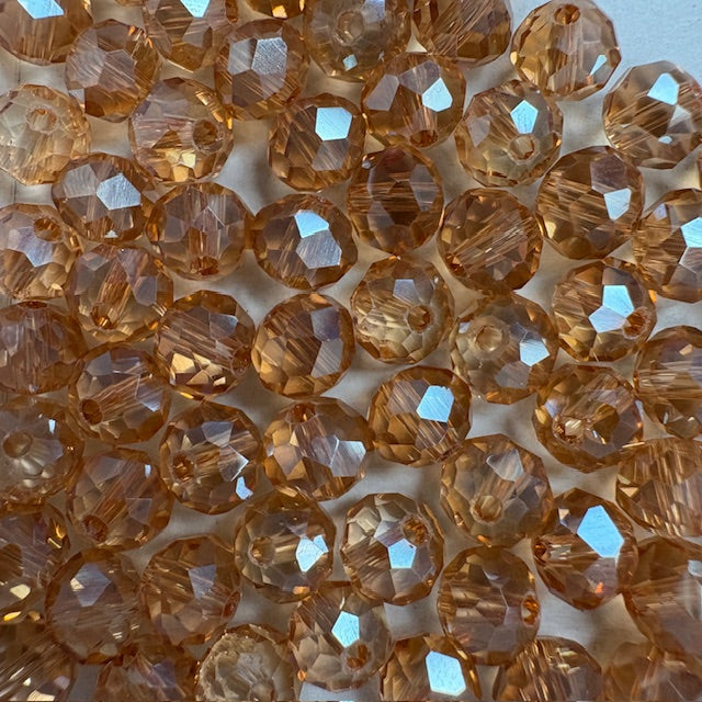 6mm Rondelle Glass Bead - Crystal Orange