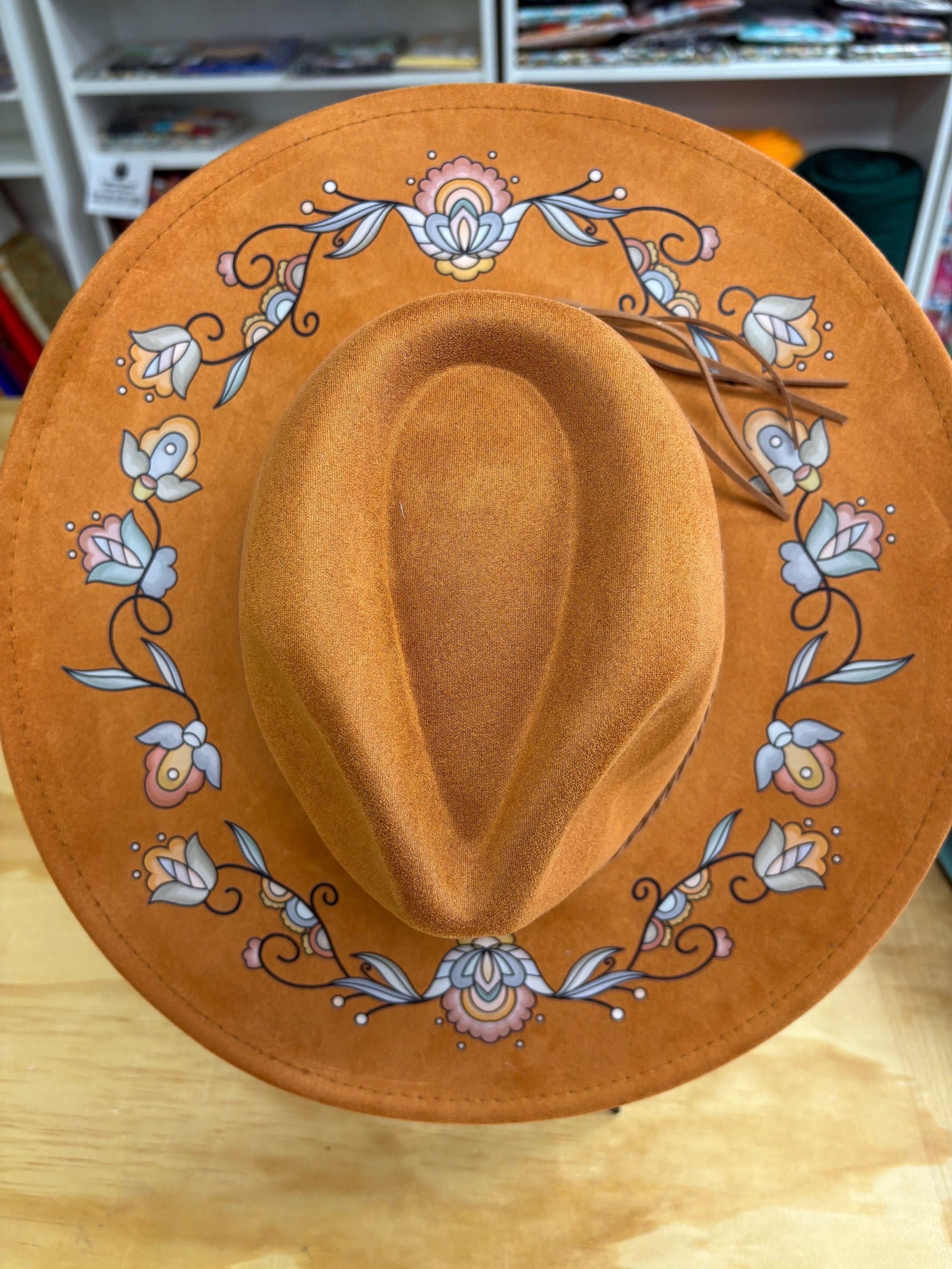 Falling Leaf Rising Bloom Camel Fedora Hat