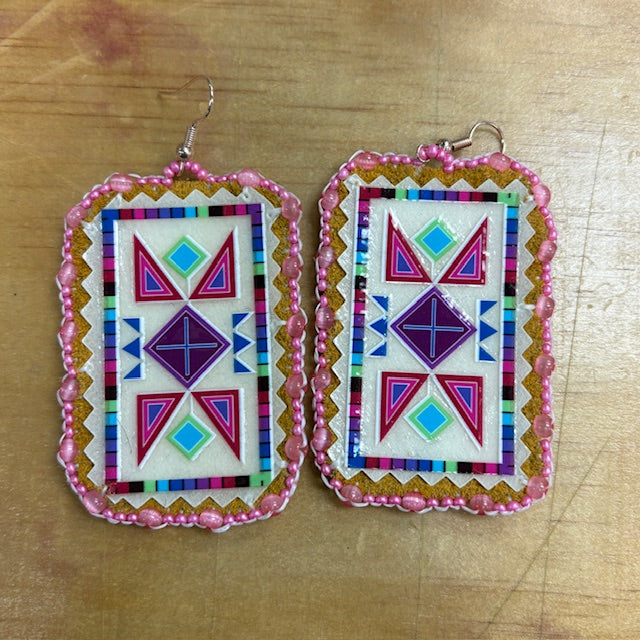 Handmade Hide Beaded Earrings
