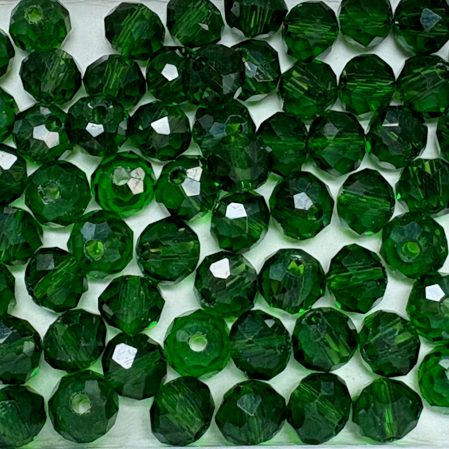 6mm Rondelle Glass Bead - Forest