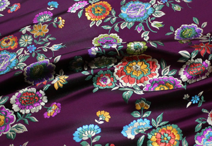 Petal Paradise Plum Jacquard Fabric