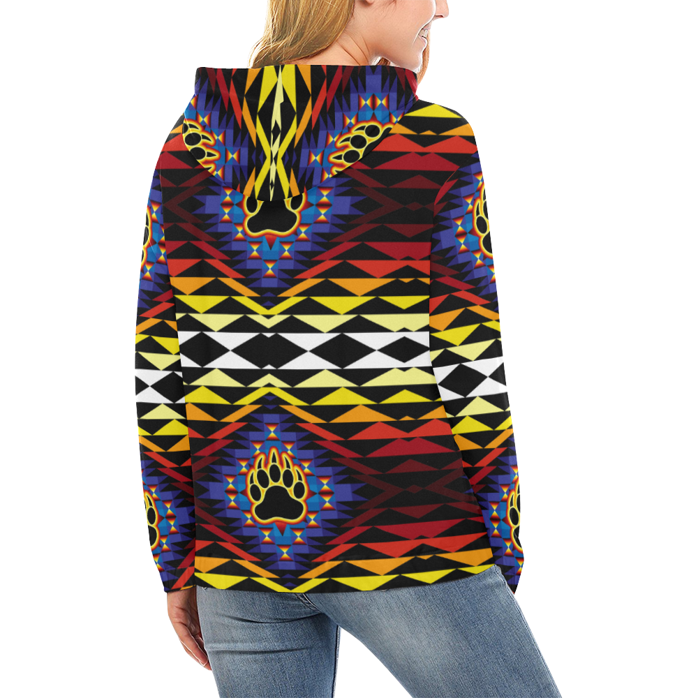 Sunset Bearpaw Blanket Hoodie For Women