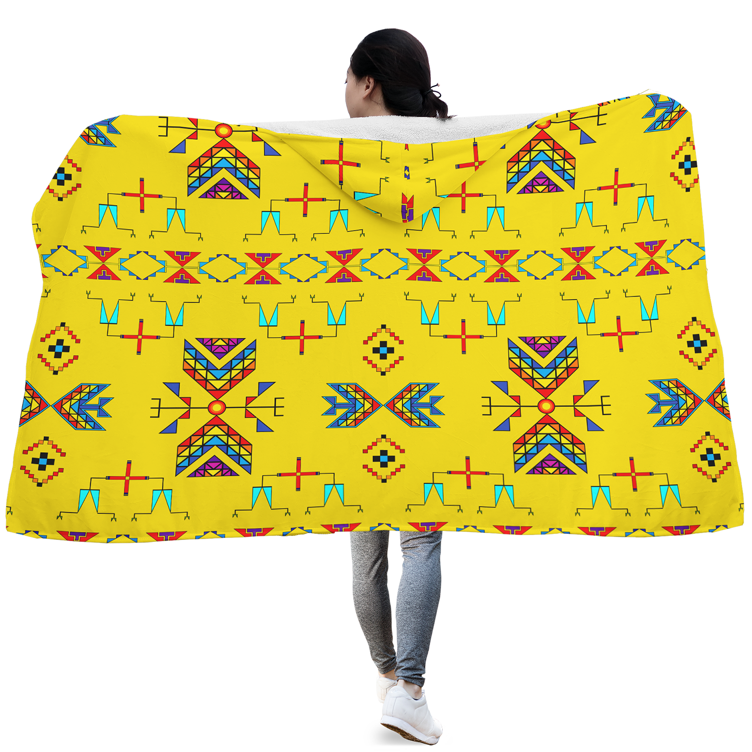 Rainbow Chief Rainbow Yellow Hooded Blanket