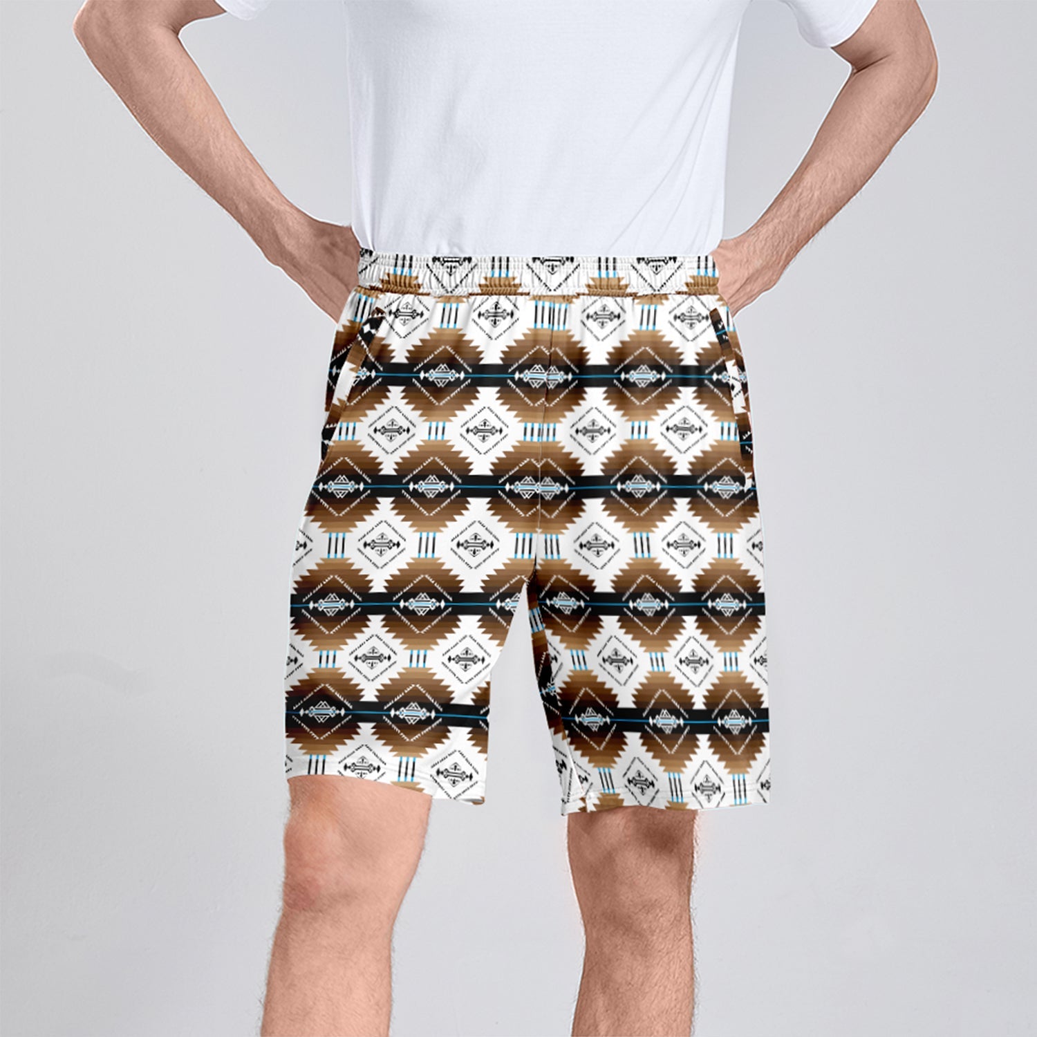 Cofitichequi White Athletic Shorts with Pockets