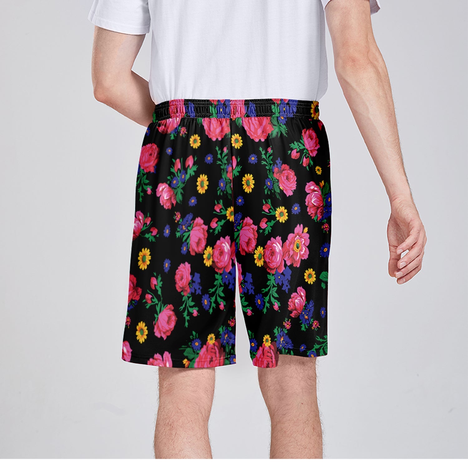 Kokum Ceremony Black Athletic Shorts with Pockets