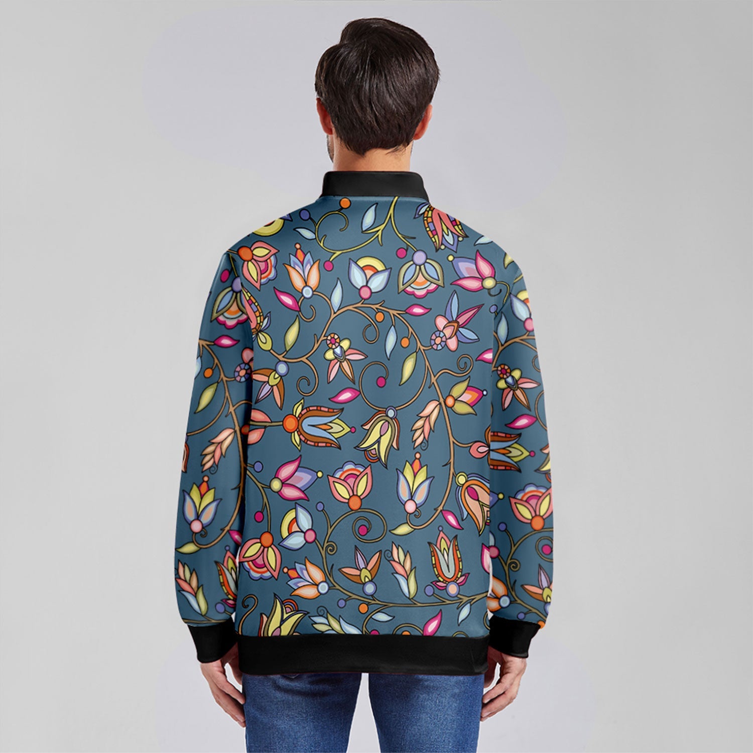 Buffalo Bloom Rainstorm Zippered Collared Lightweight Jacket