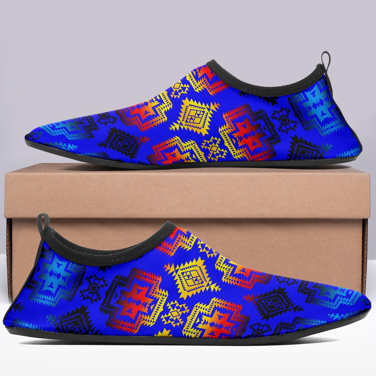 Kids Pretty Blanket Blue Horizon Sockamoccs Slip On Shoes
