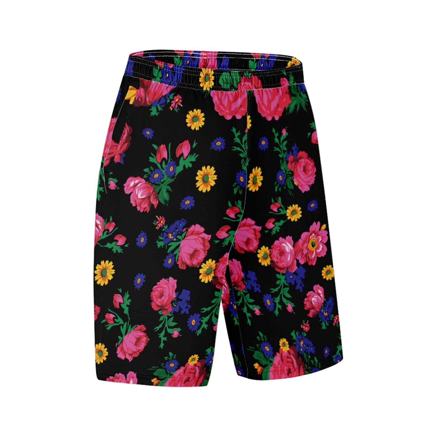 Kokum Ceremony Black Athletic Shorts with Pockets