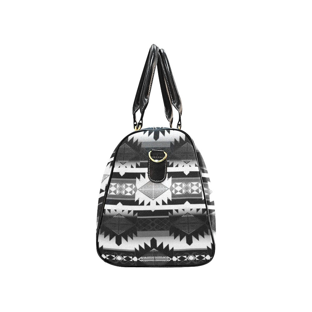 Okotoks Black and White New Waterproof Travel Bag/Large (Model 1639)