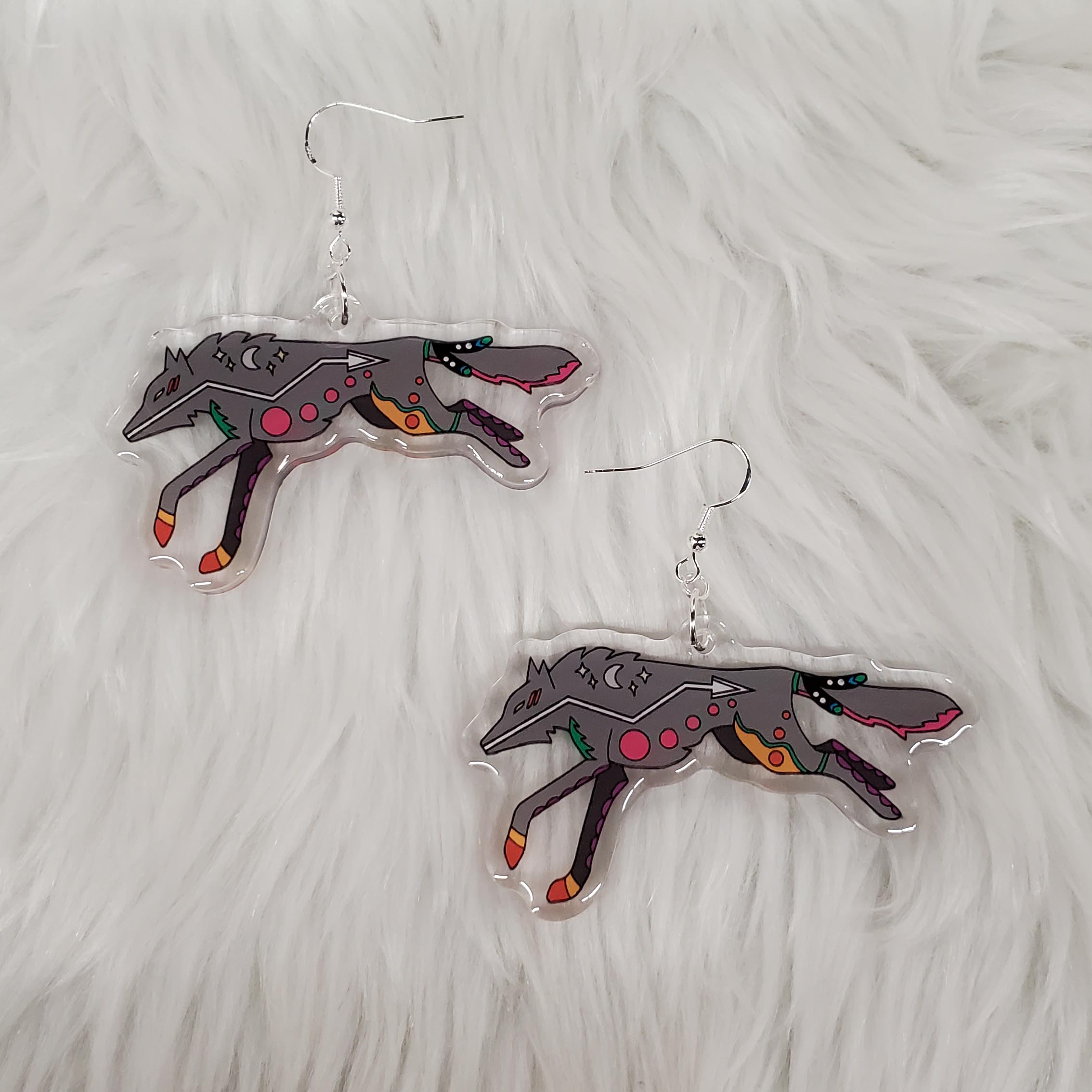 Ledger Wolf Earrings