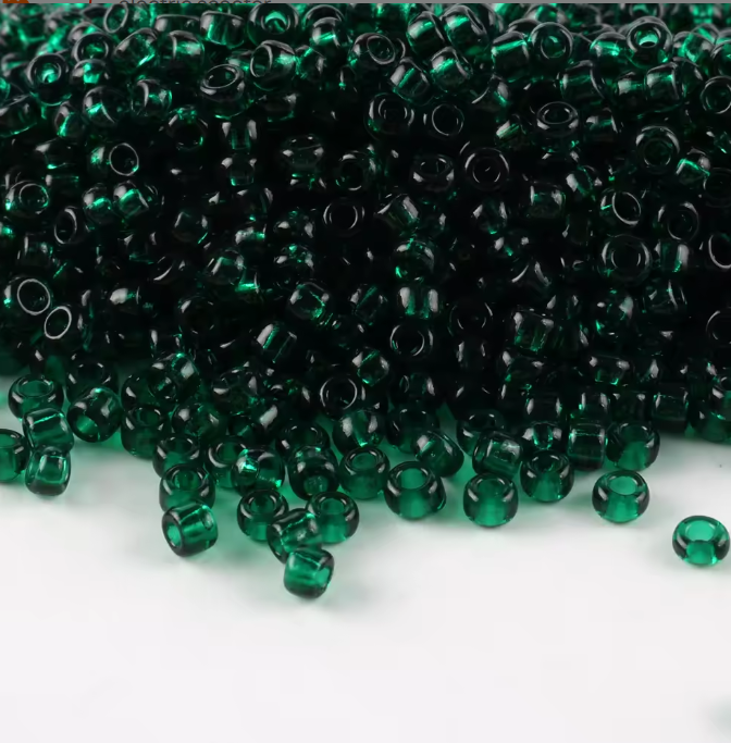 Seed Beads Size 11/0 - Sheer Emerald