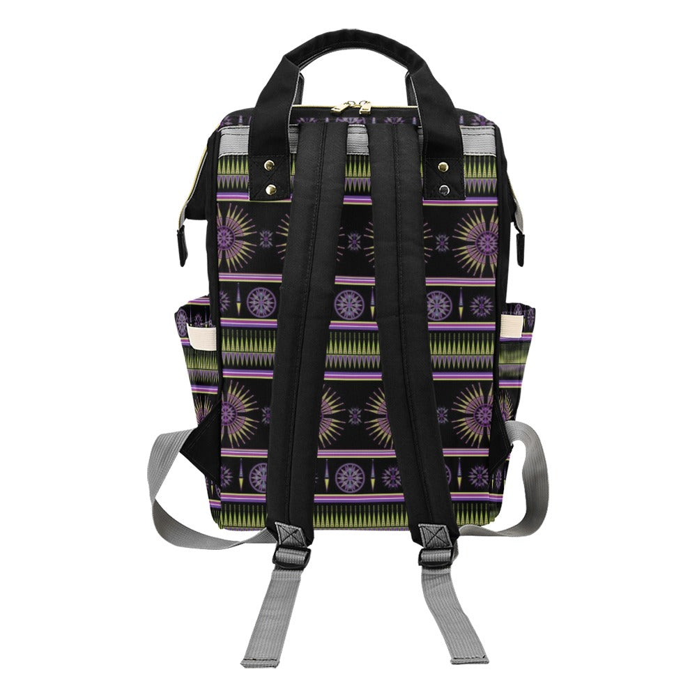 Evening Feather Wheel Multi-Function Diaper Backpack
