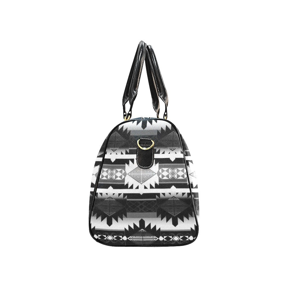 Okotoks Black and White New Waterproof Travel Bag/Large (Model 1639)