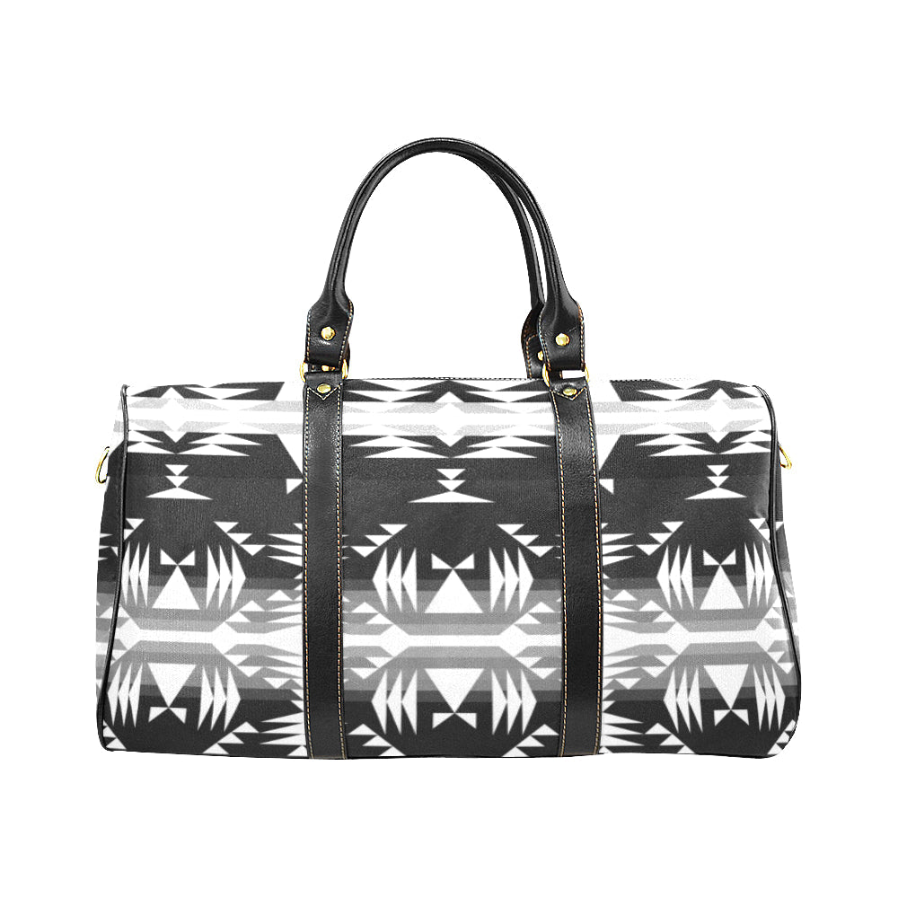 Between the Mountains Black and White New Waterproof Travel Bag/Large (Model 1639)