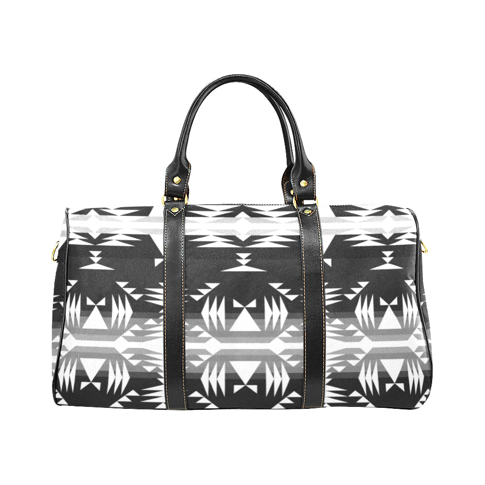 Between the Mountains Black and White New Waterproof Travel Bag/Large (Model 1639)