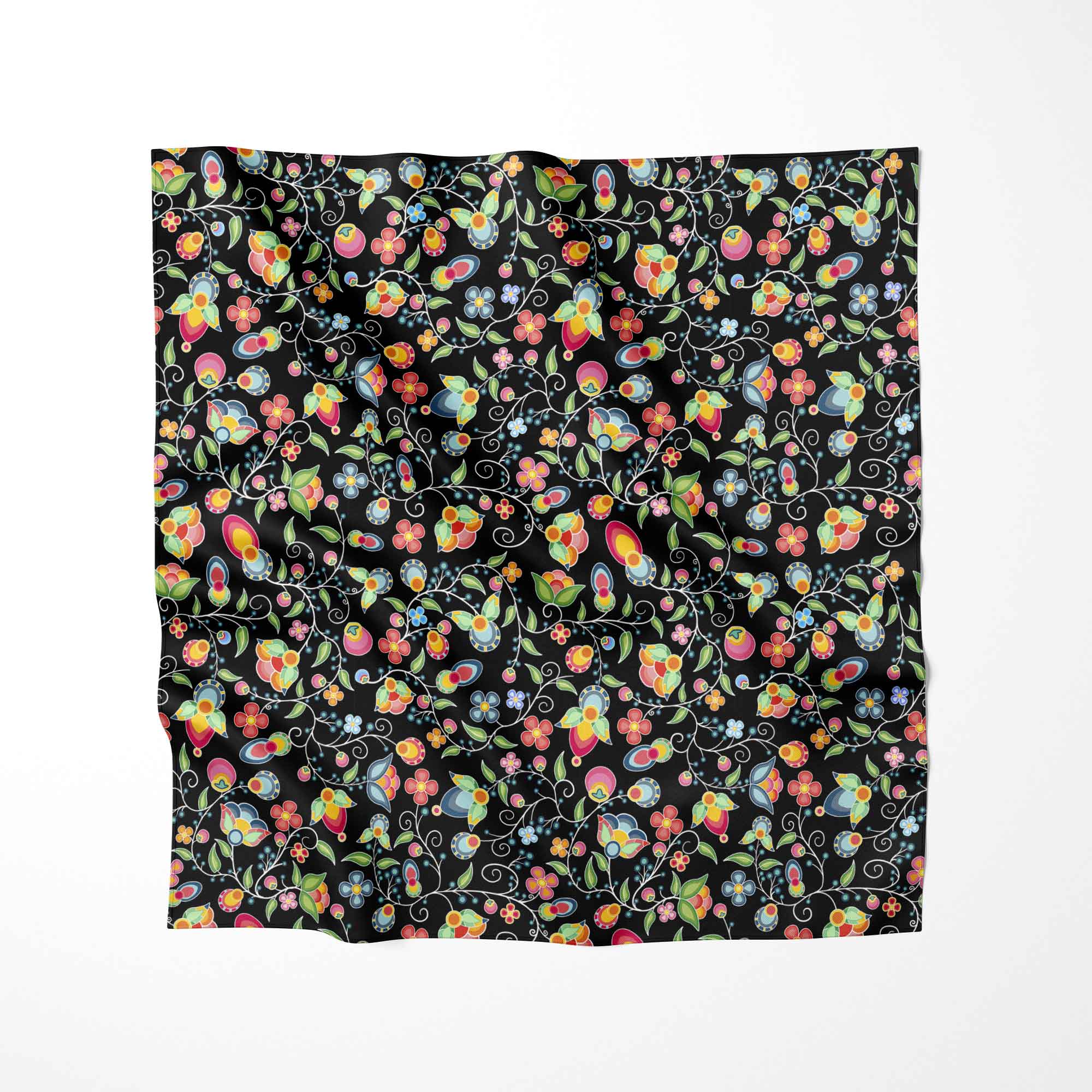 Floral Bounty Black Cotton Fabric