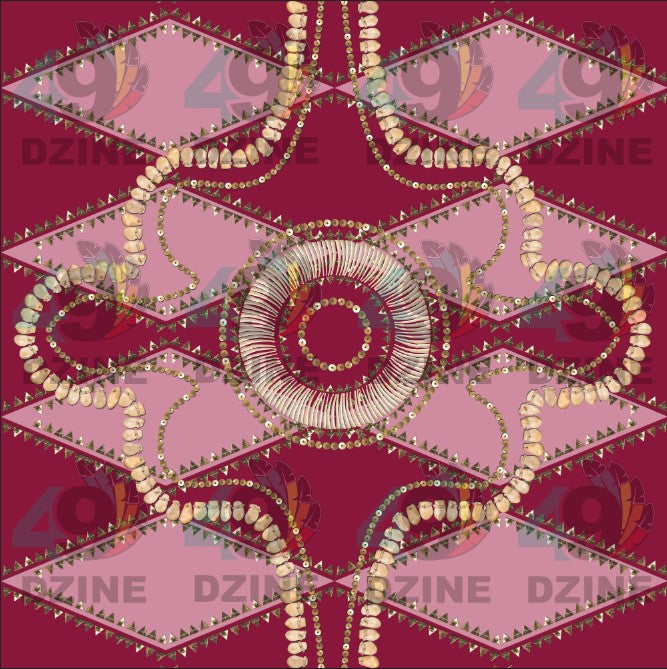 Gilded Nomad Maroon Cotton Fabric By The Yard