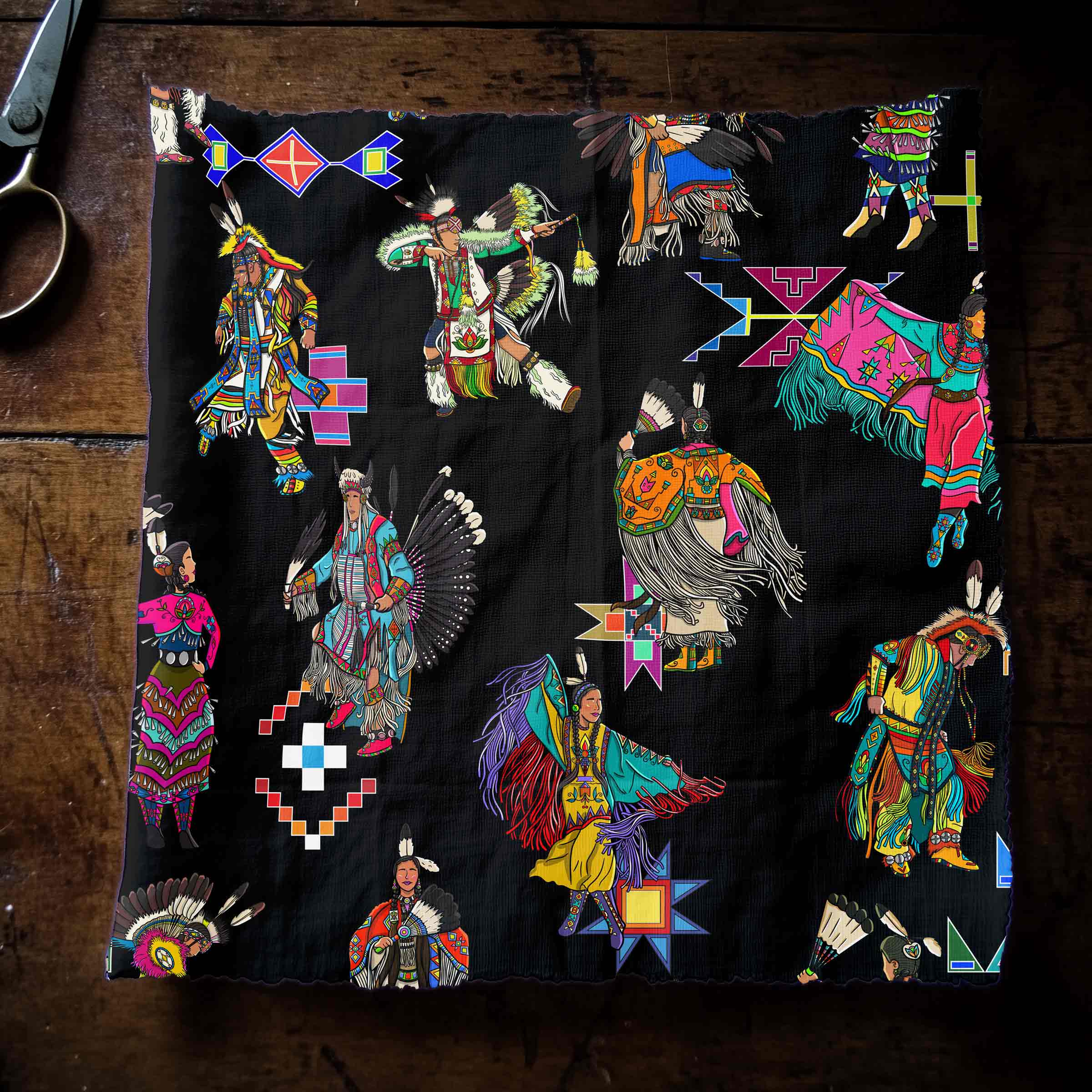 Grand Entry Dancers Black Small Cotton Poplin