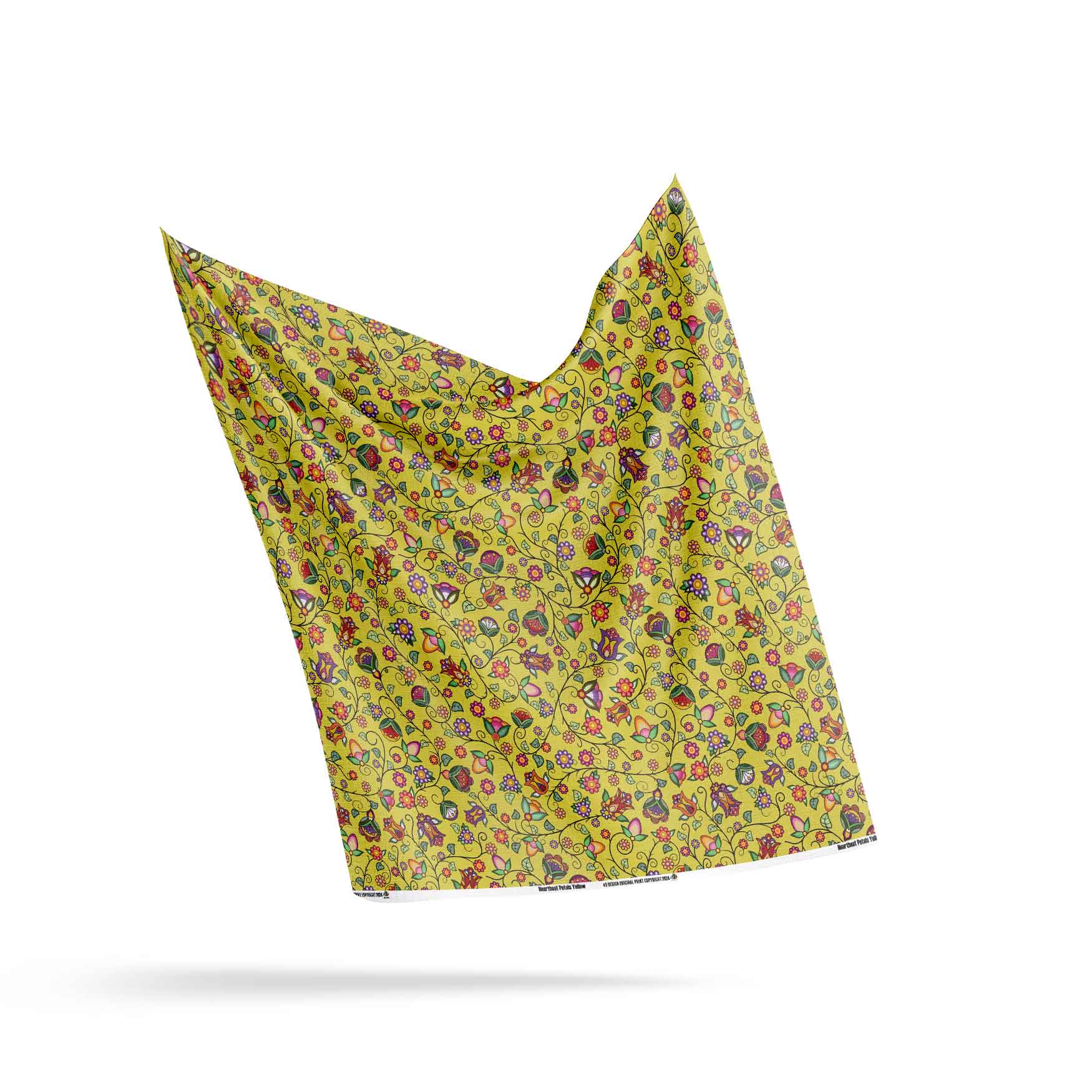 Heartbeat Petals Yellow Cotton Fabric