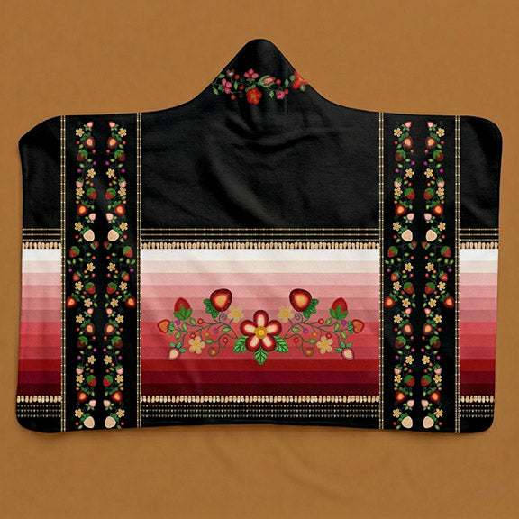 Berry Rites Black Hooded Blanket