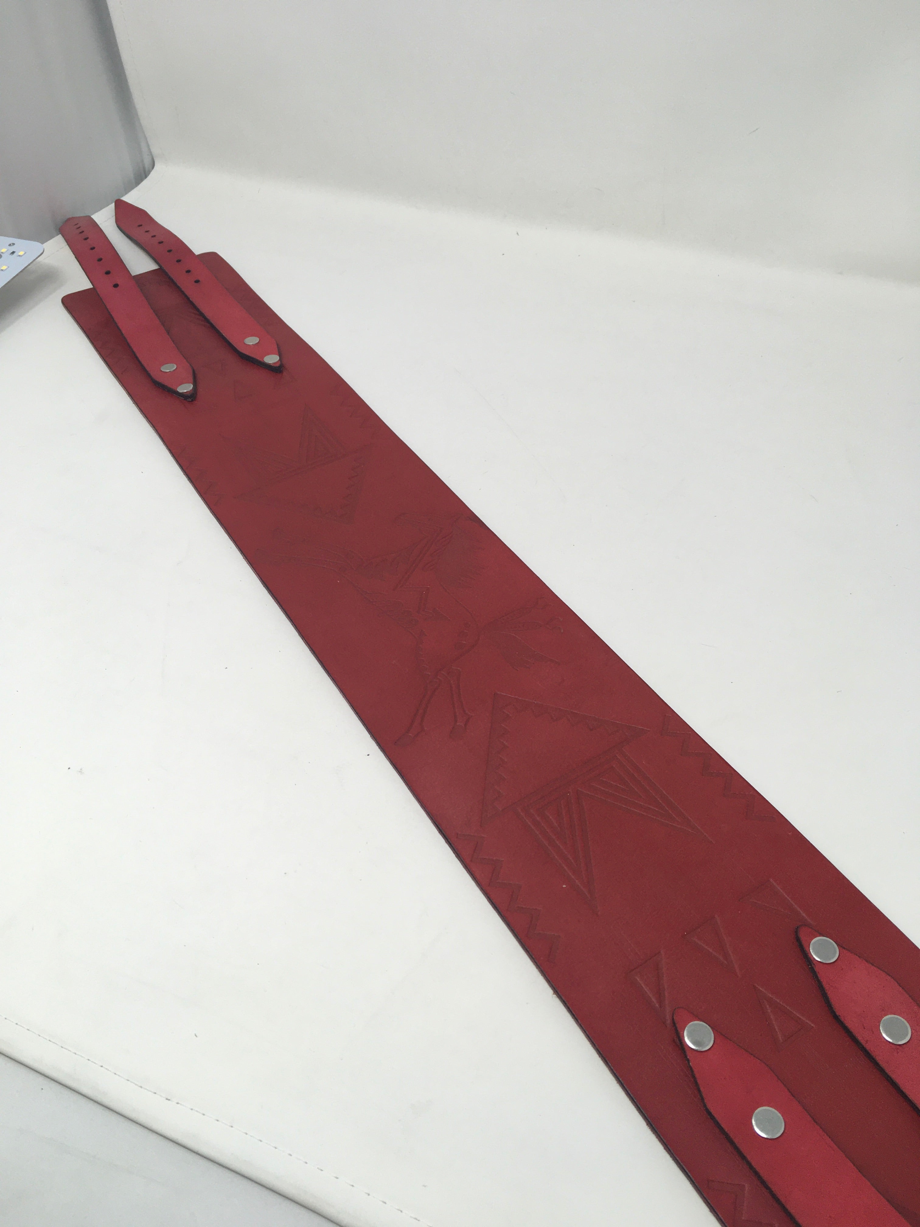 Red Ledger Horse 4 Inch Thick Leather Belt