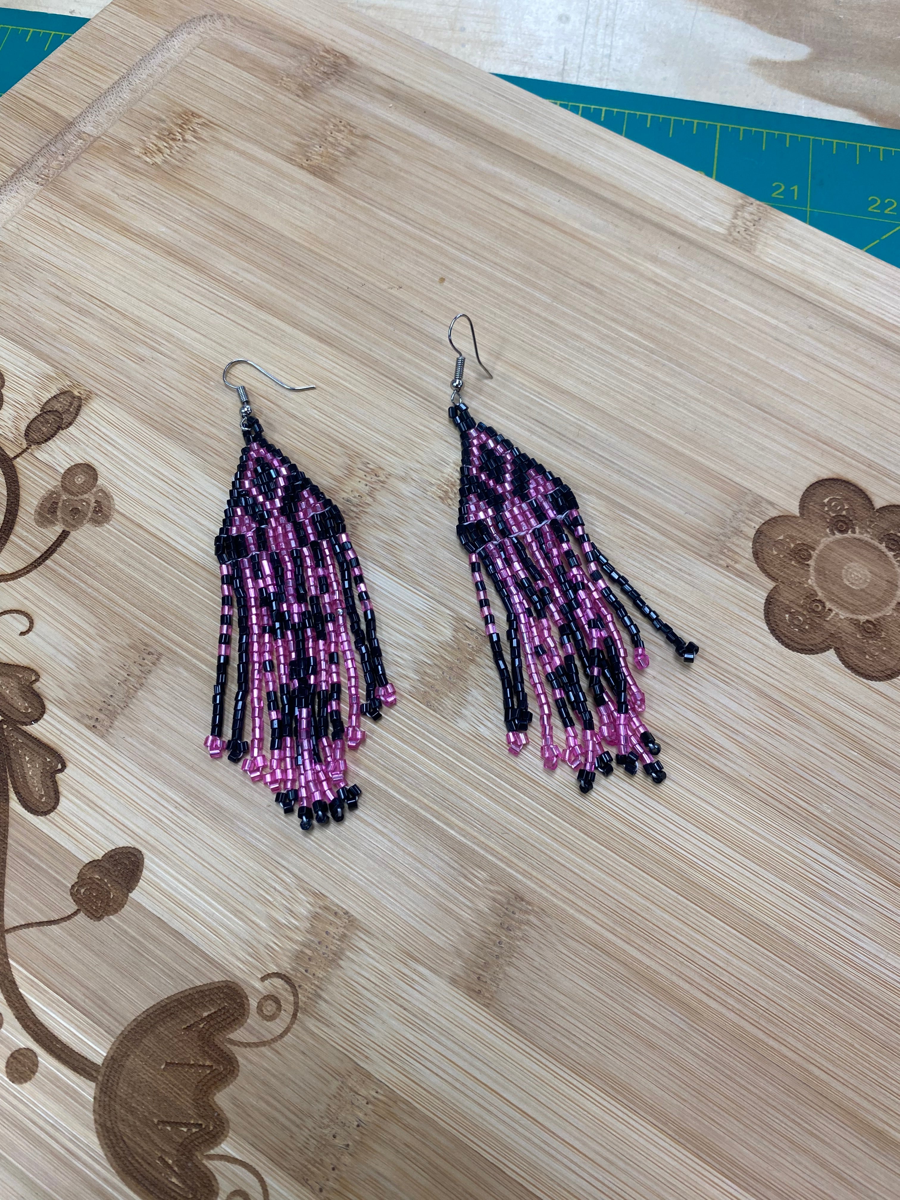 Danielle Redgun Beaded Dangling Earrings