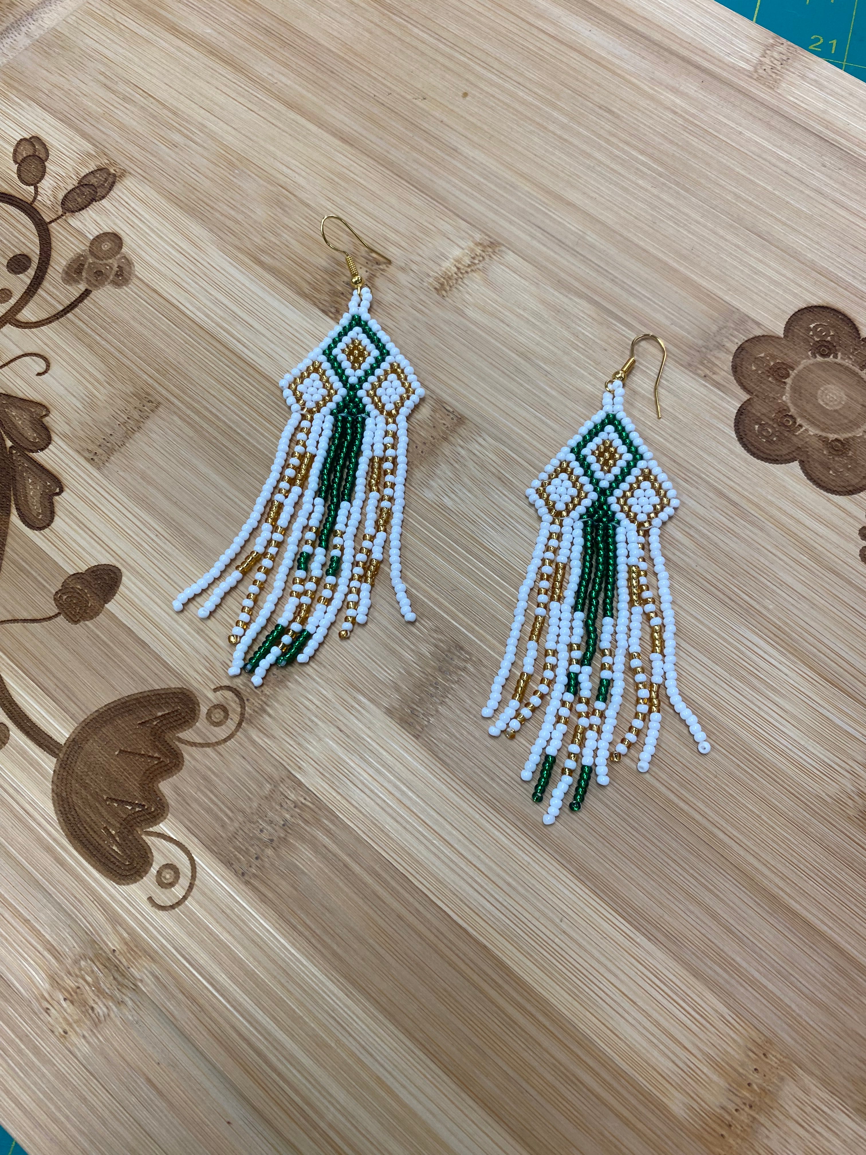 Danielle Redgun Beaded Dangling Earrings