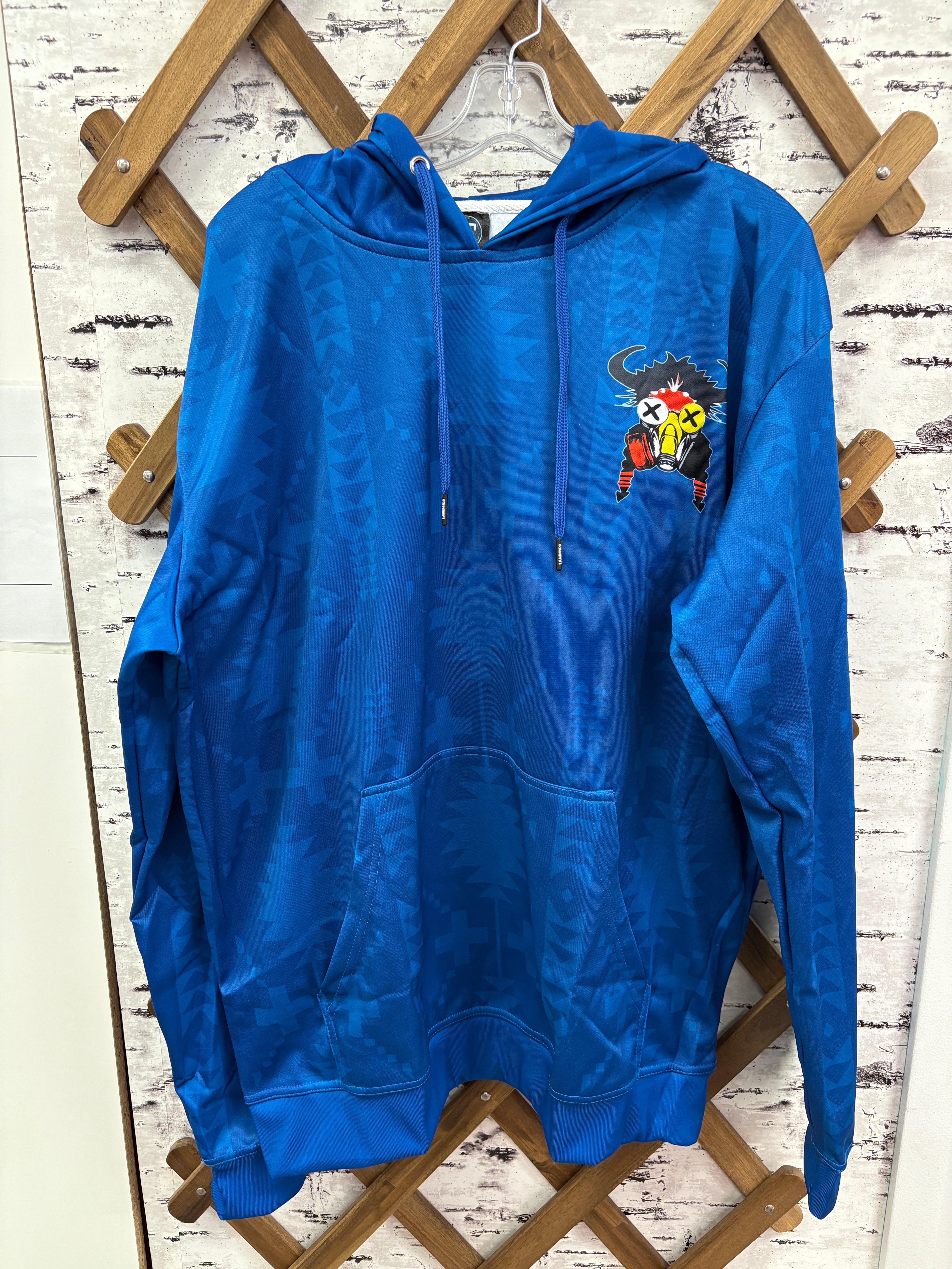 Land Ties Geometric Blue Hoodie