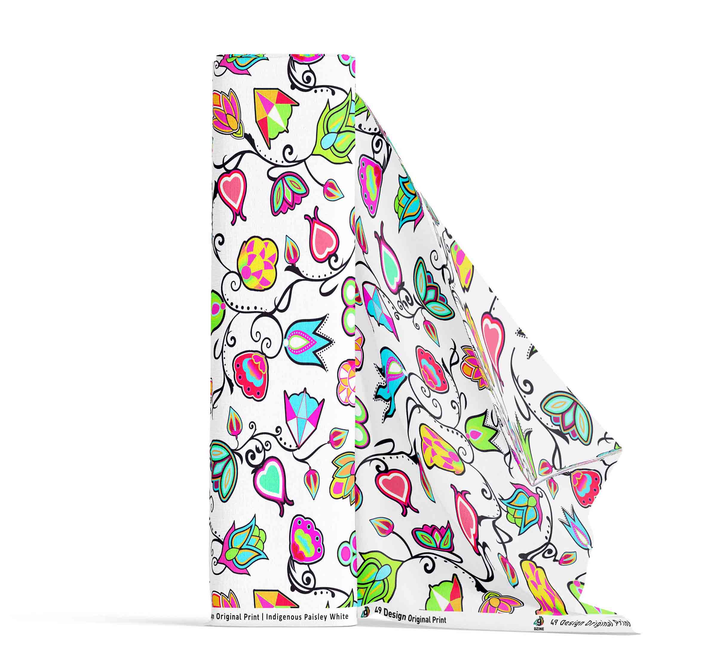 Indigenous Paisley White Cotton Poplin