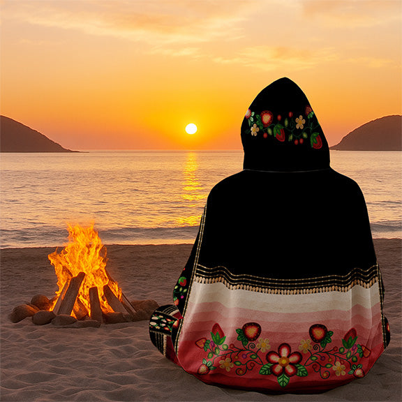 Berry Rites Black Hooded Blanket
