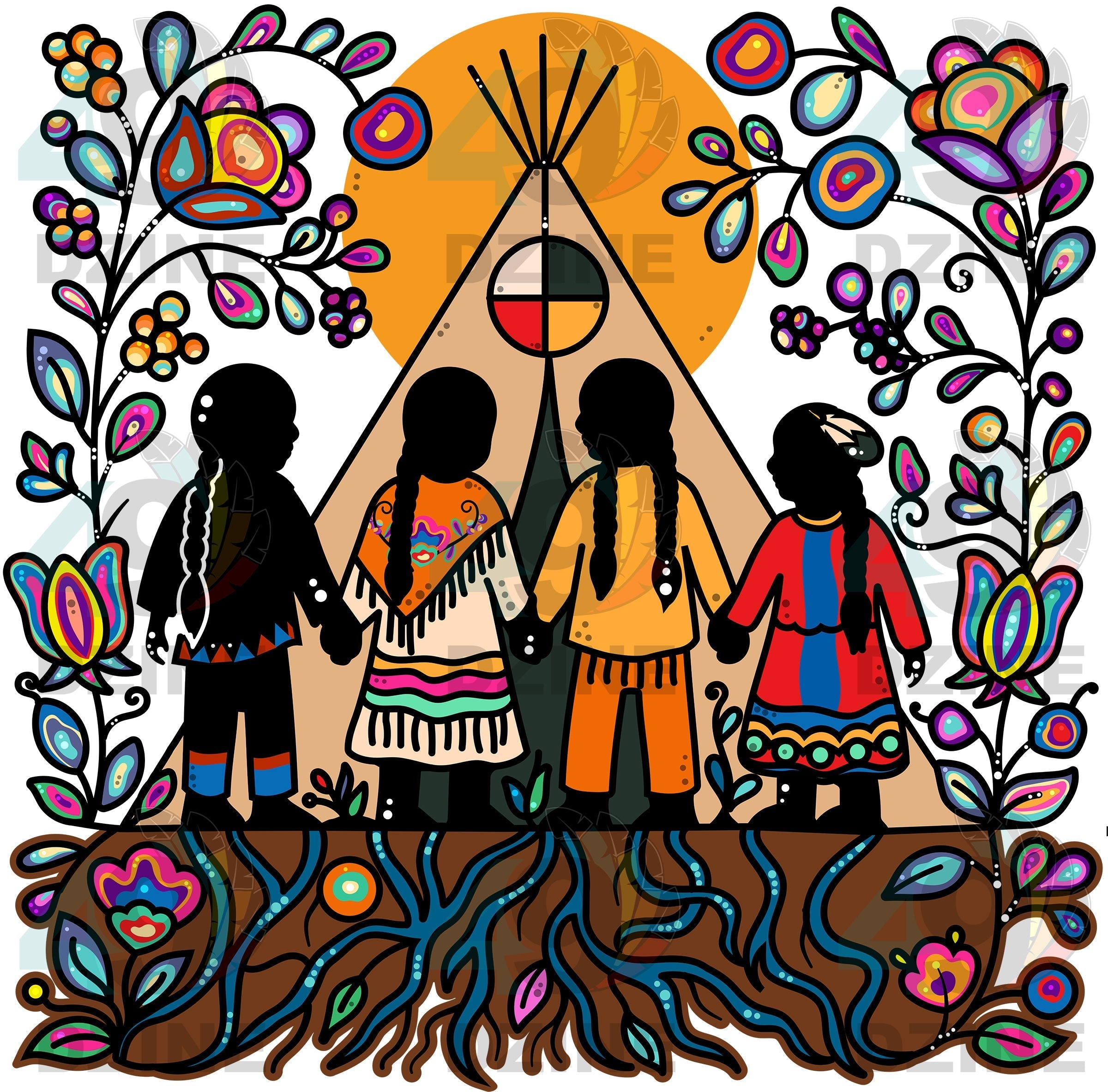 Rooted in Culture Heat Transfer Square Version Various Sizes