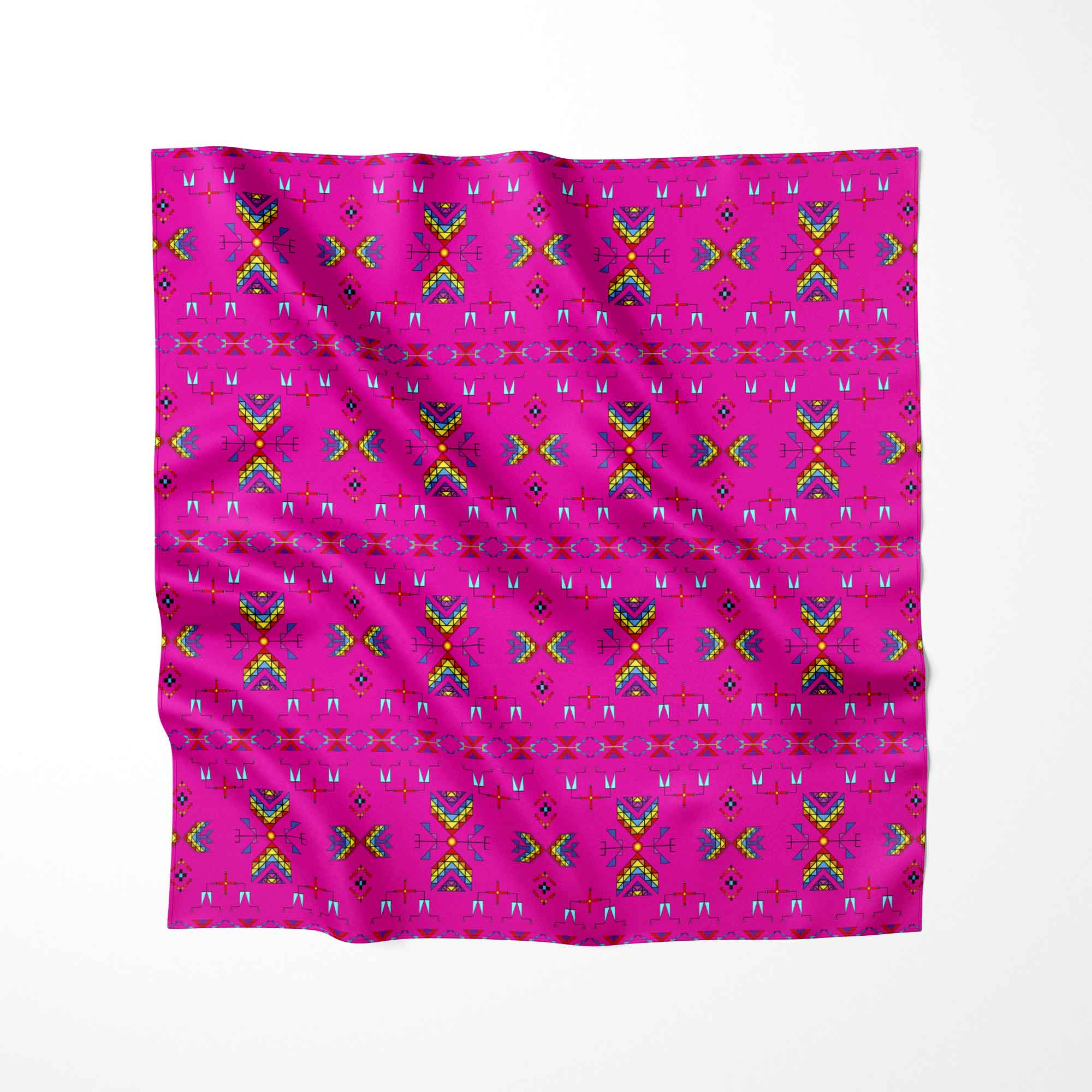 Rainy Chief Rainbow Hot Pink Cotton Fabric