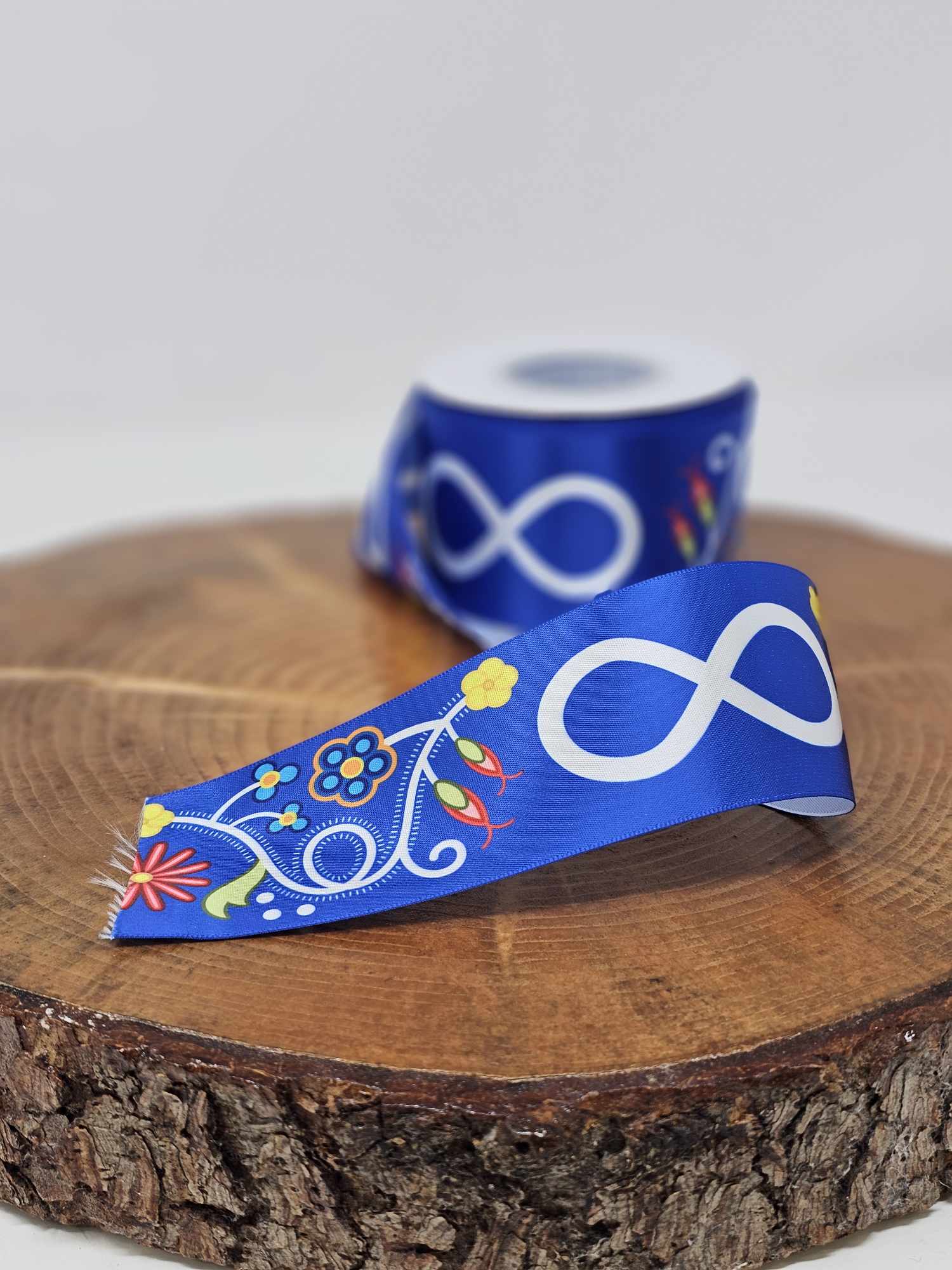 Metis Heritage Blue Printed Ribbon