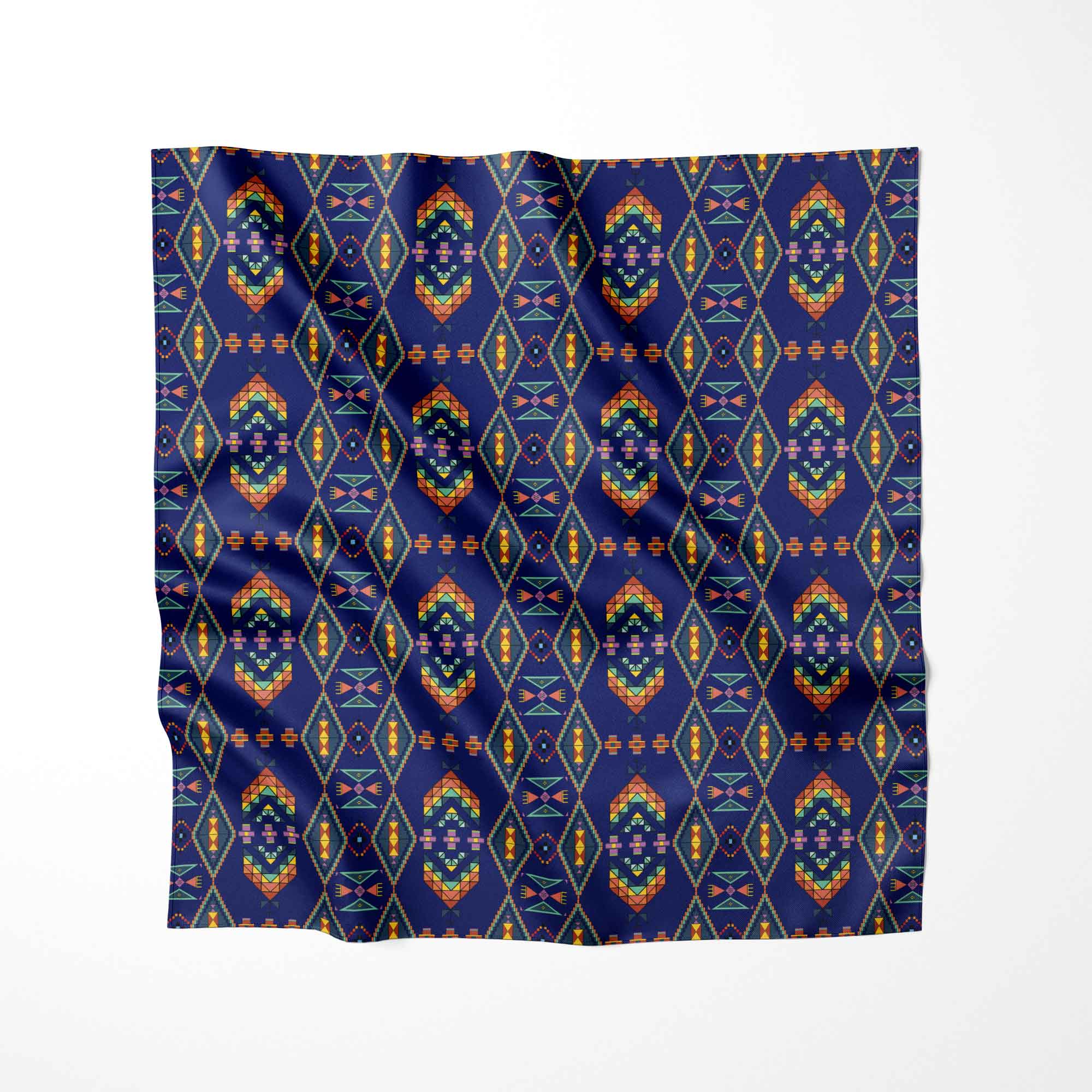 Travois Tipi Blue Cotton Fabric