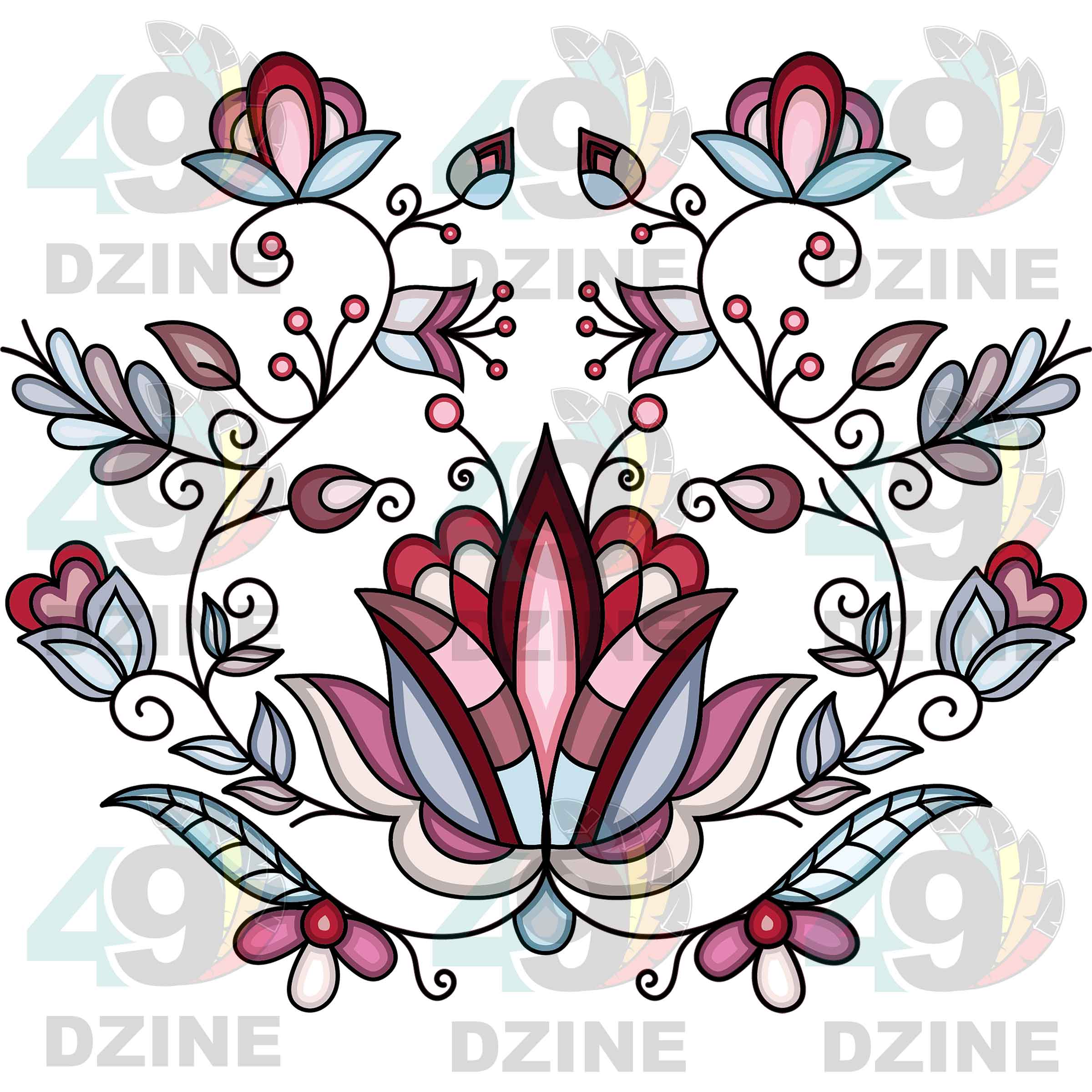 Winter Roseblush Transfer (Various Sizes)