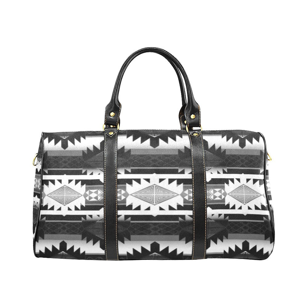 Okotoks Black and White New Waterproof Travel Bag/Large (Model 1639)